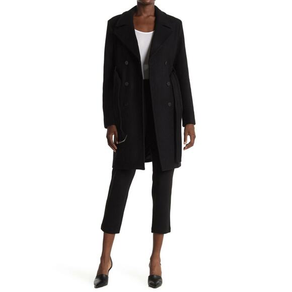 THEORY Modus Superlight Wool Cashmere Long Black Peacoat Size Small MSRP $895 - Picture 6 of 12